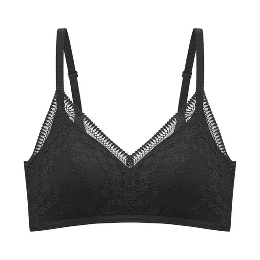 Wireless Lace Bra Women Comfortable Beautiful Back Small Chest Gather Lift No Steel Ring Top Push up Anti Sagging Underwear