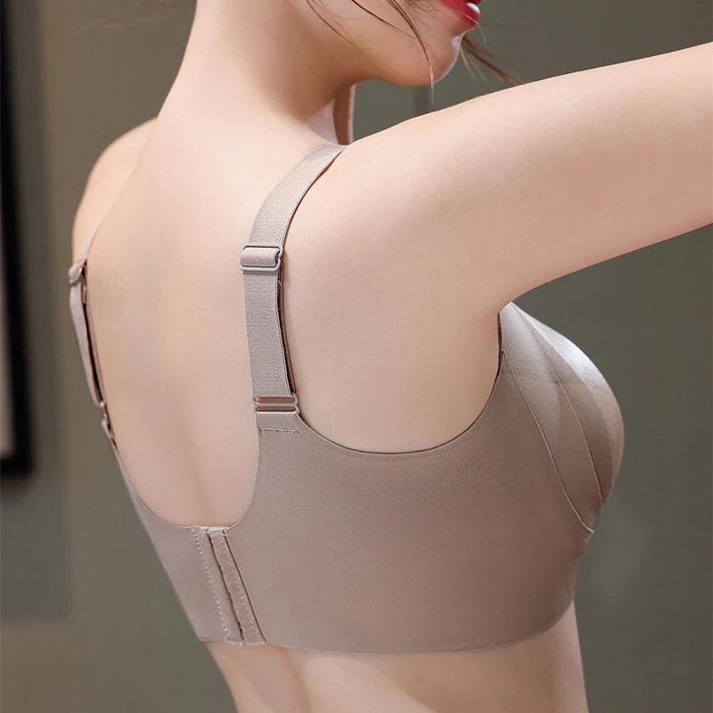 Wireless Seamless Underwear Women's Thin Gather Small Chest Illusion Support Bra Soft Support Anti-Sagging Side Effect Removal
