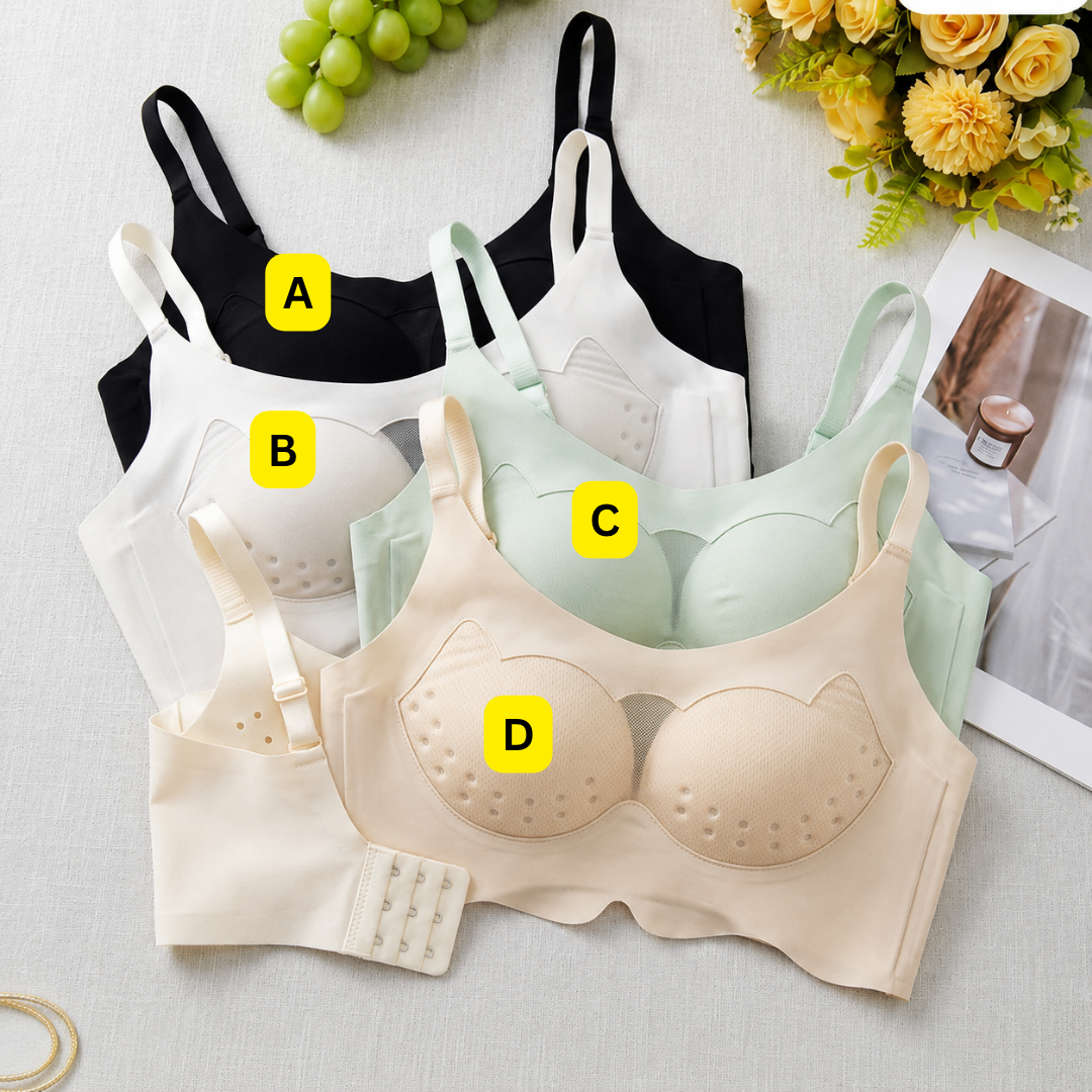 Doted Net Design Hook Bra