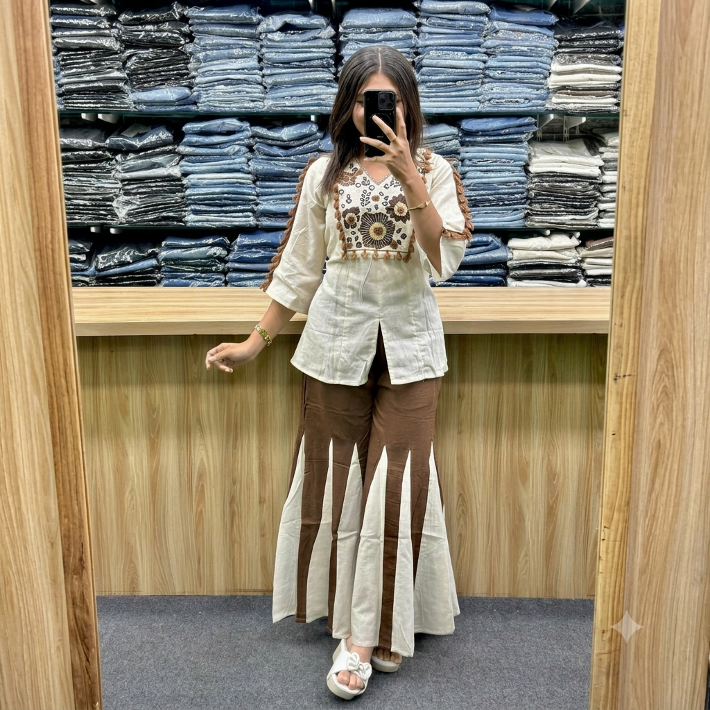 Boho Embroidered Co-Ord Set