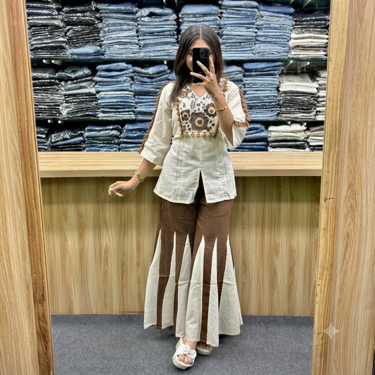 Boho Embroidered Co-Ord Set