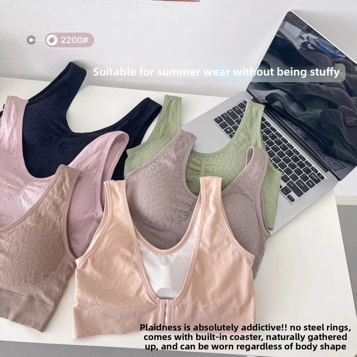 Seamless Multi-Row Backless Yoga Sports Vest Shockproof Anti-Sagging Padded Bra No Steel Ring Beautiful Back Women's Vest