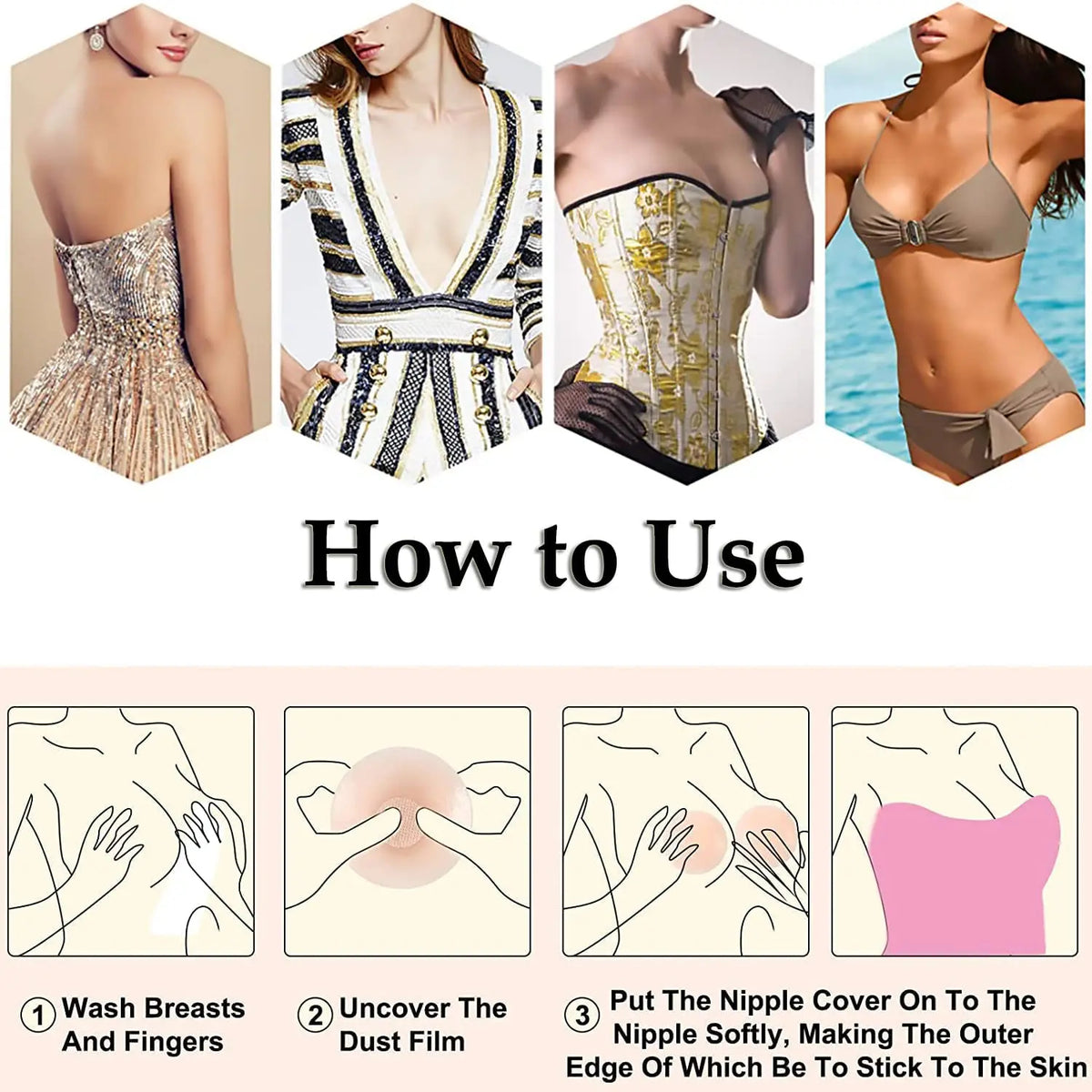 Silicone Nipple Covers – Invisible Adhesive Breast Pads
