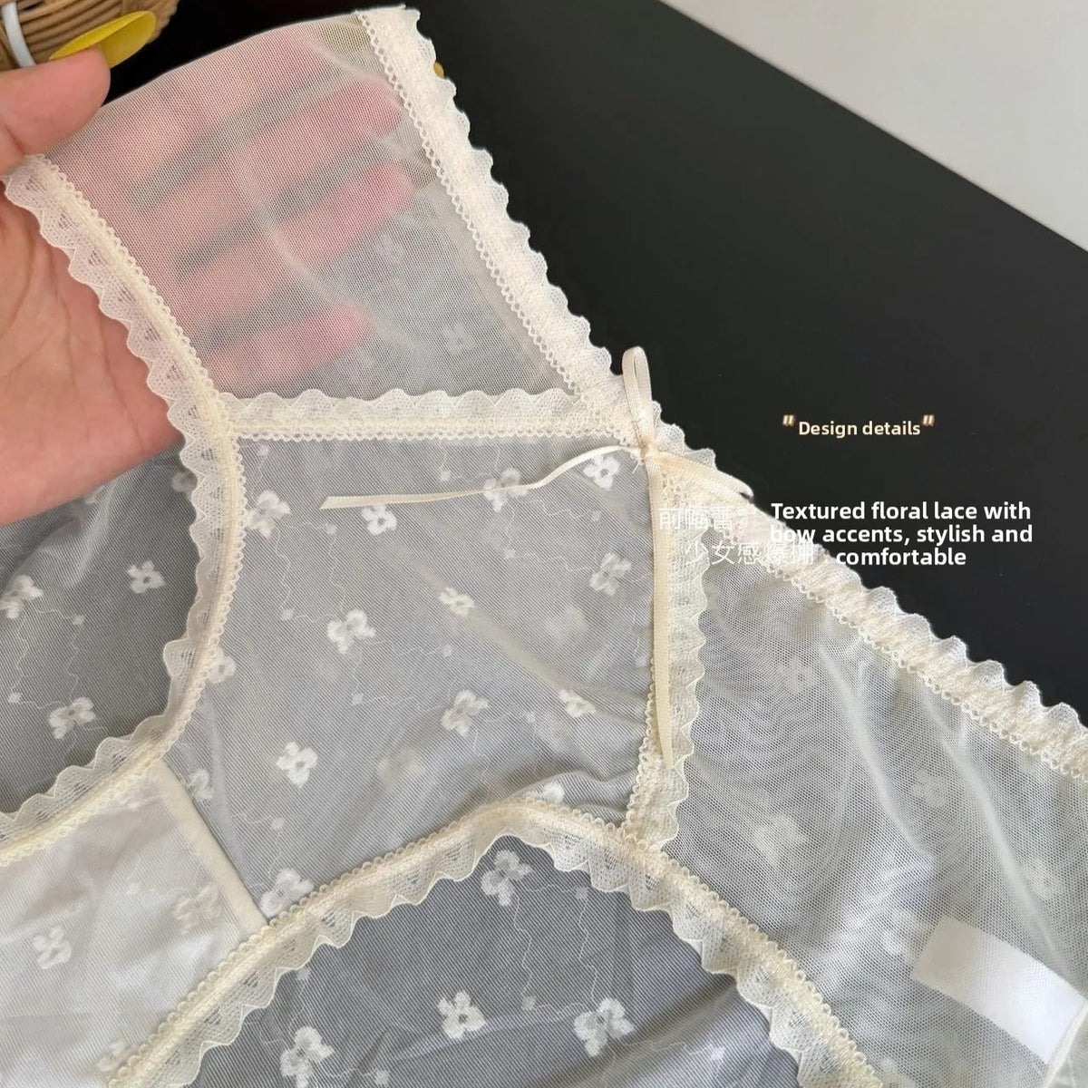 Lace Triangle Honey Butt Net Gauze Sensual Panty