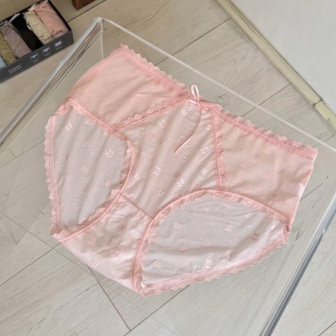 Lace Triangle Honey Butt Net Gauze Sensual Panty