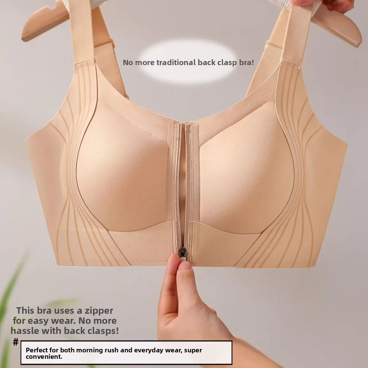 Zipper Seamless Comfortable Women's Bra