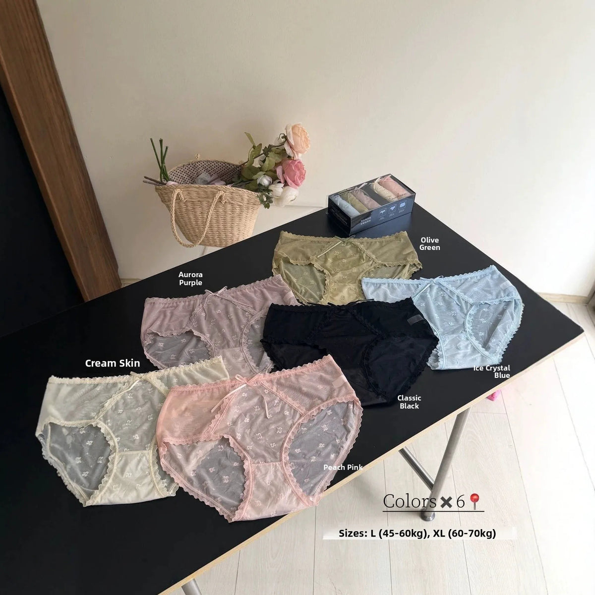 Lace Triangle Honey Butt Net Gauze Sensual Panty
