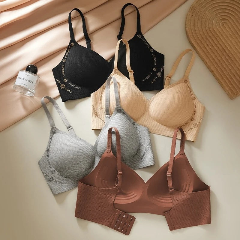 Women's Seamless Push-Up Bra Soft Support Brushed Anti-Sagging Palm Cup Comfortable Underwear Comfortable Everyday Bra