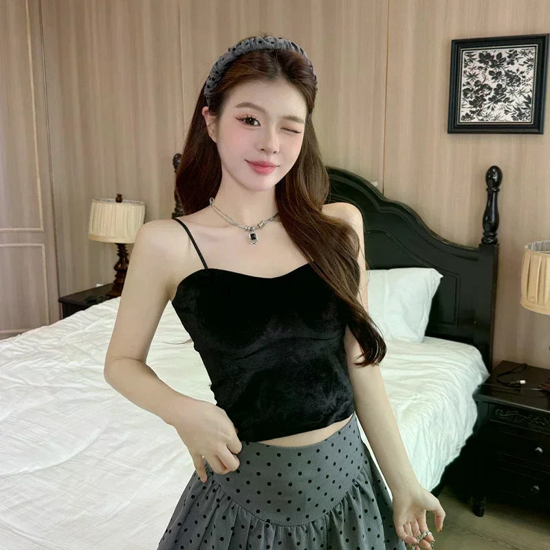 Gold Velvet Beautiful Adjustable Tops