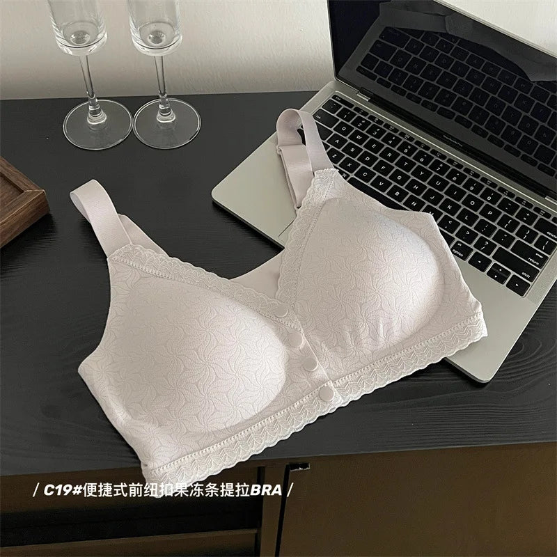 Jelly-Like Breathable Thin Women's Bra Front-Open