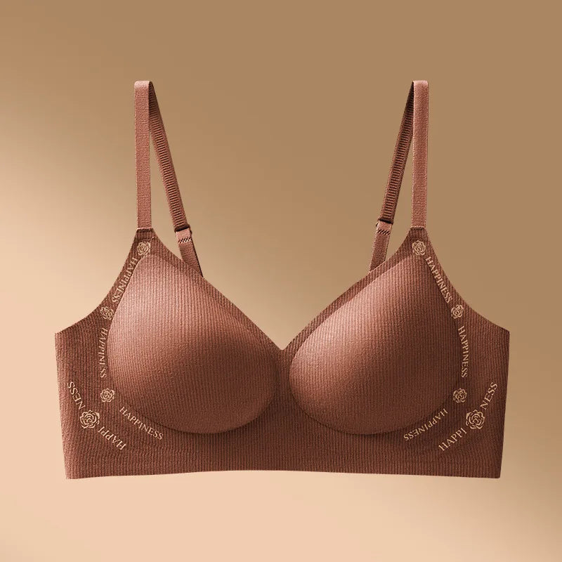 Women's Seamless Push-Up Bra Soft Support Brushed Anti-Sagging Palm Cup Comfortable Underwear Comfortable Everyday Bra