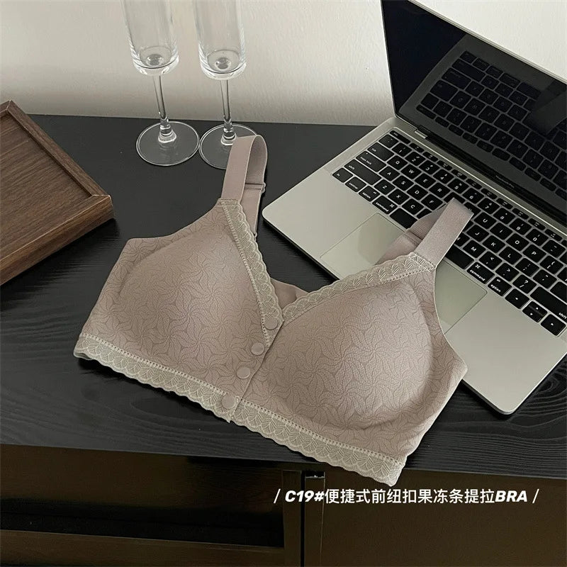 Jelly-Like Breathable Thin Women's Bra Front-Open