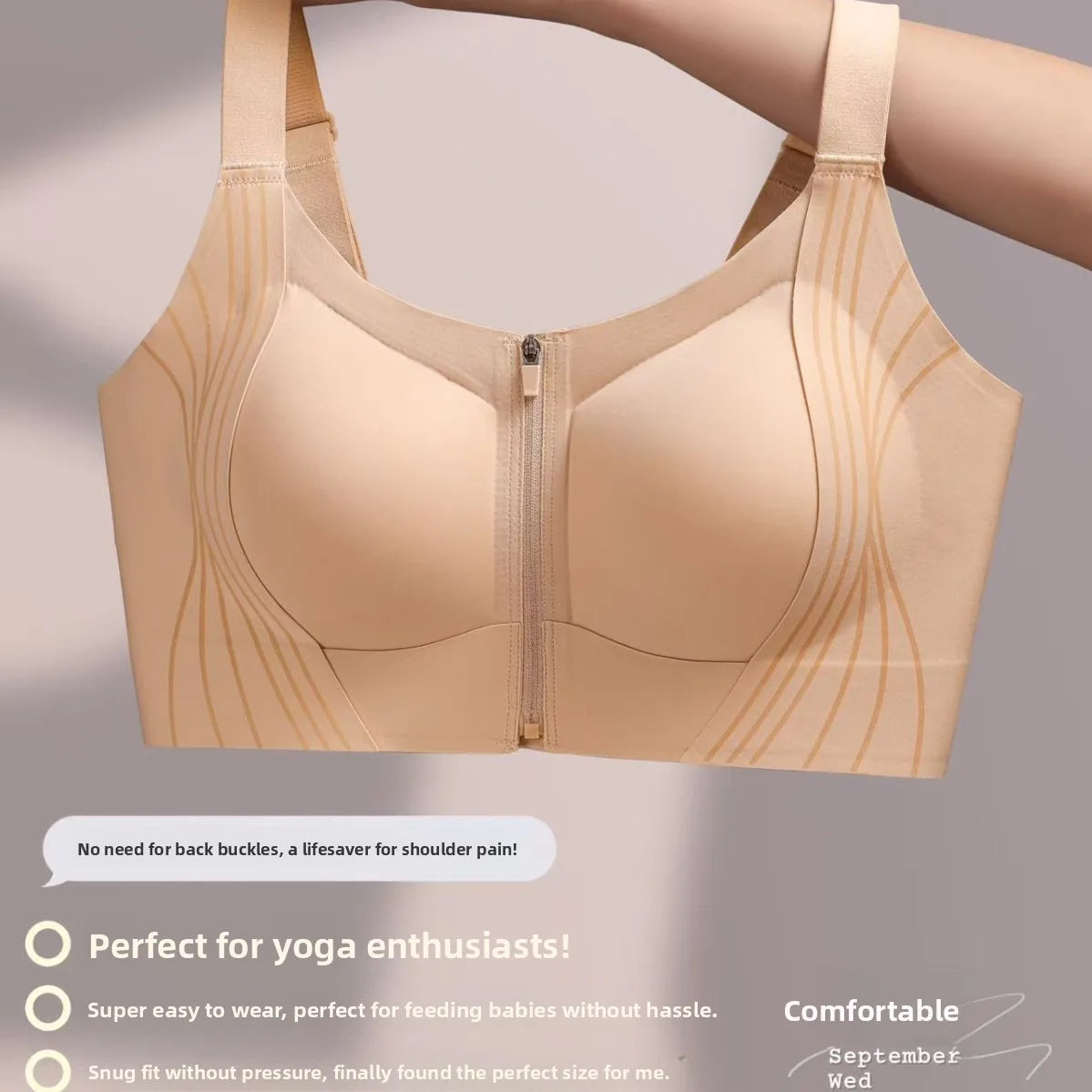 Zipper Seamless Comfortable Women's Bra