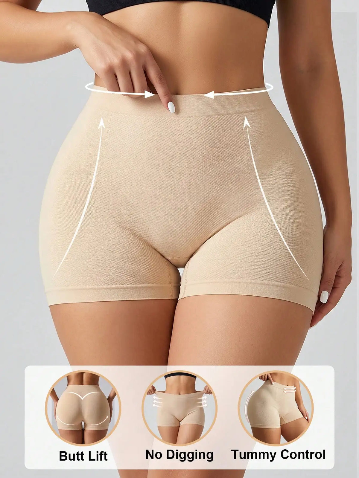 Seamless Body Shaper Pantie Low Waist Tummy Control Boyshort Breathable Comfortable