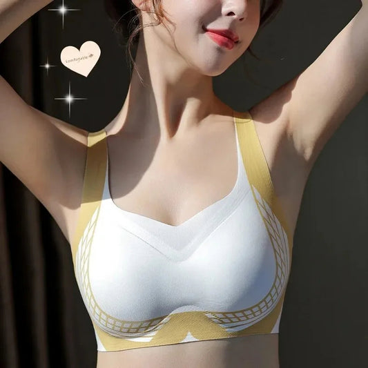 KUCLUT Lift Gathered Underwear Wireless Zero Restriction Fashionable for Small And Large Breasts Anti-Sagging Bra