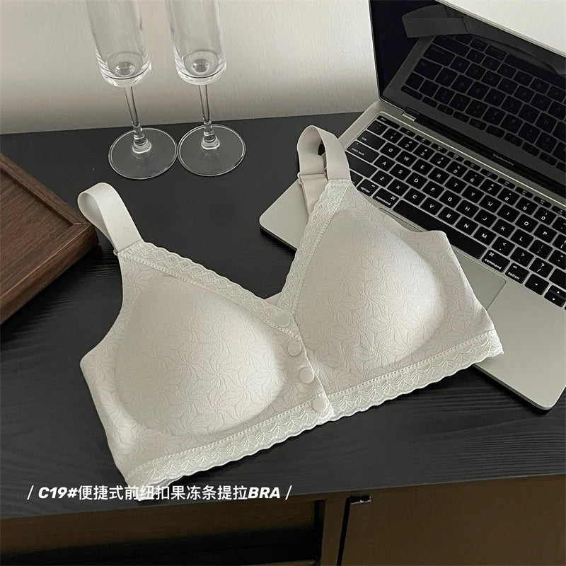 Jelly-Like Breathable Thin Women's Bra Front-Open