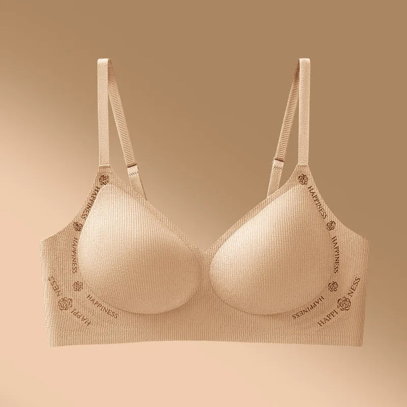 Women's Seamless Push-Up Bra Soft Support Brushed Anti-Sagging Palm Cup Comfortable Underwear Comfortable Everyday Bra