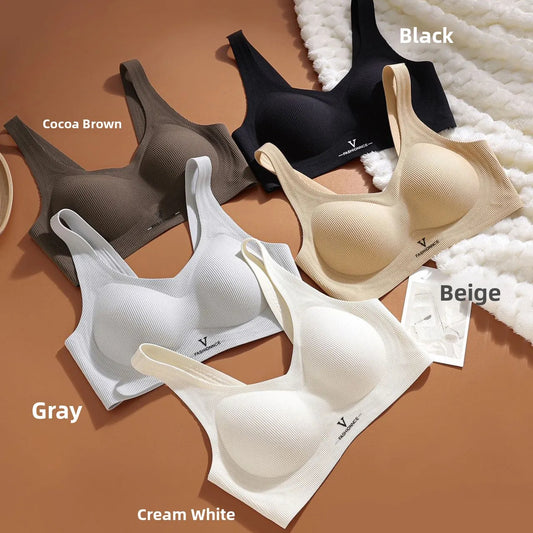 Thin Wide Strap Seamless Bra