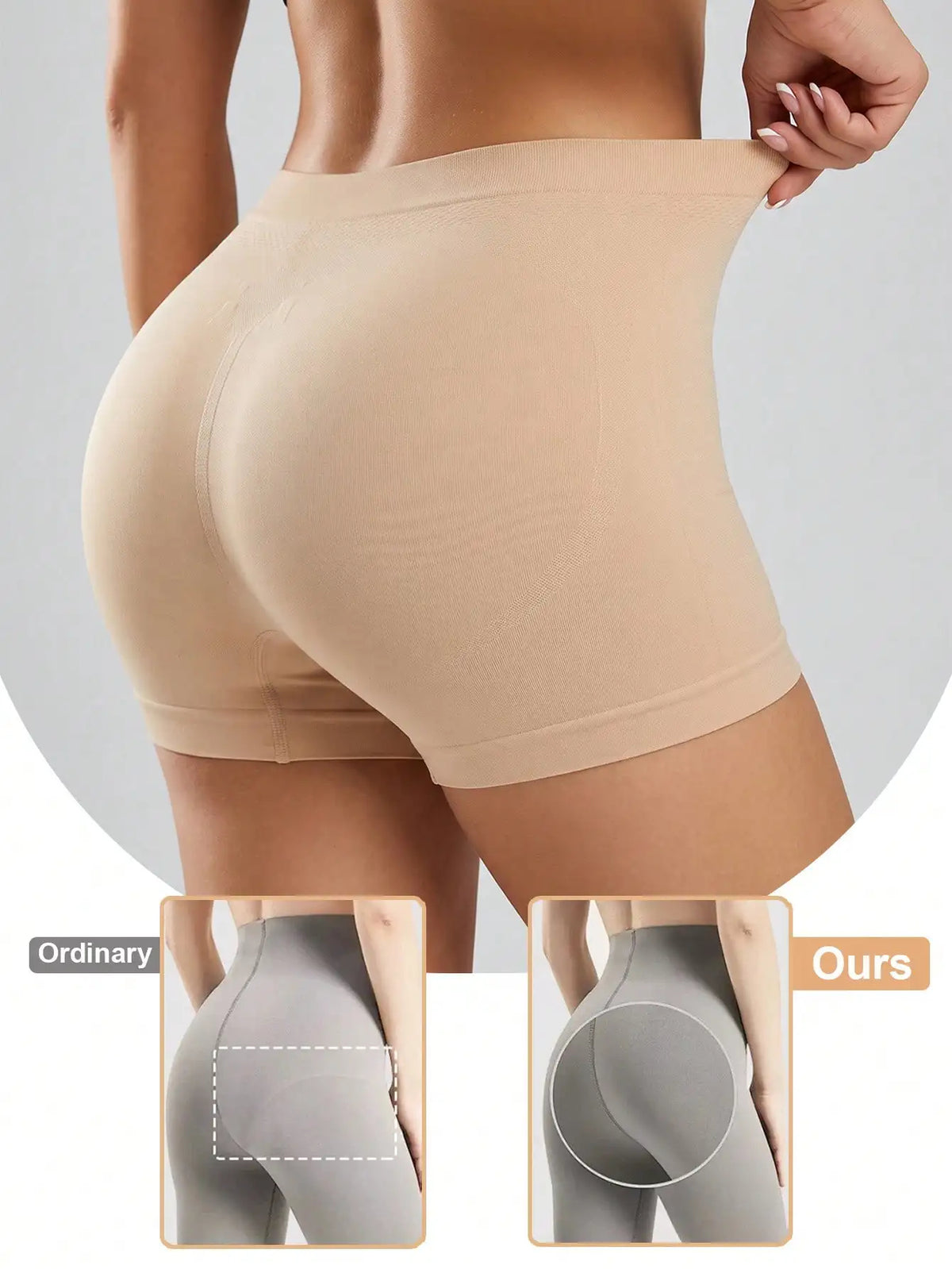 Seamless Body Shaper Pantie Low Waist Tummy Control Boyshort Breathable Comfortable