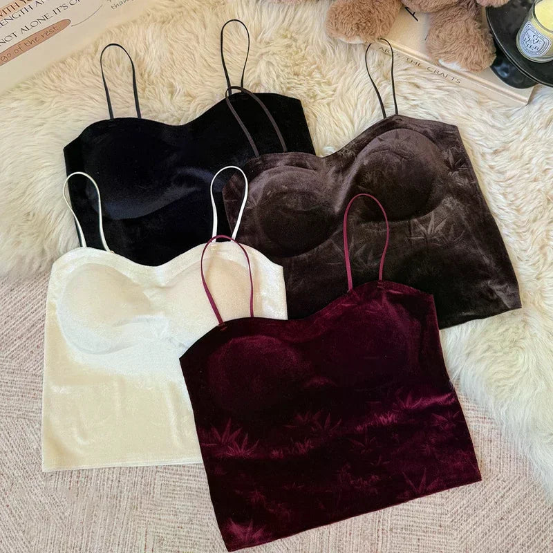 Gold Velvet Beautiful Adjustable Tops