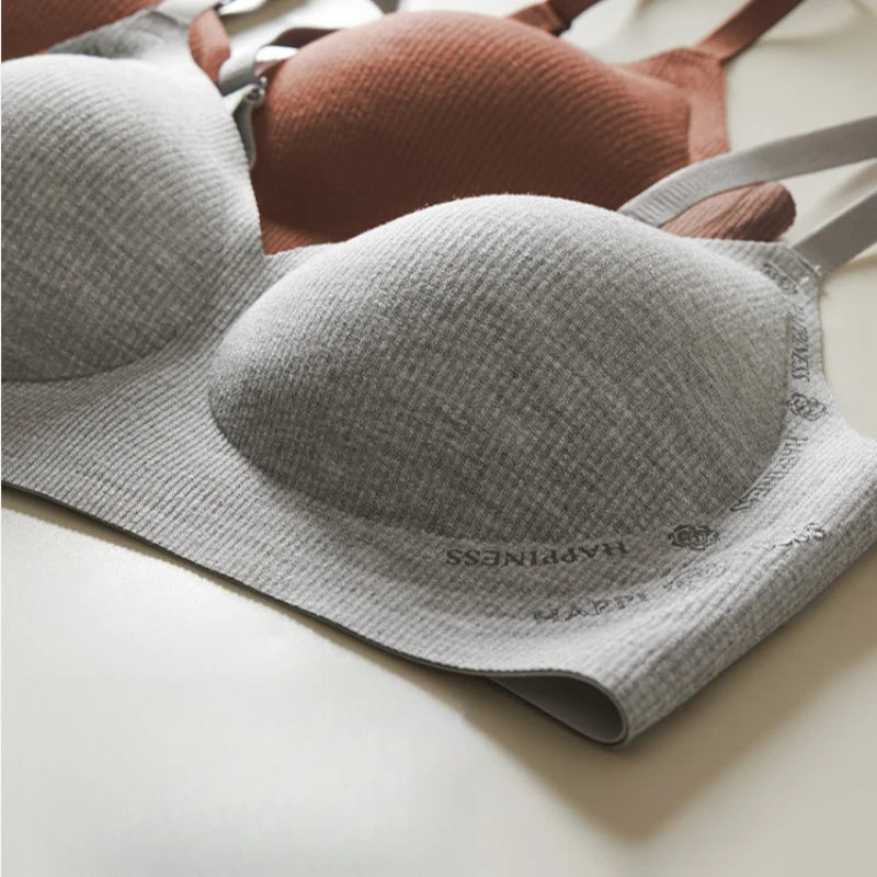 Women's Seamless Push-Up Bra Soft Support Brushed Anti-Sagging Palm Cup Comfortable Underwear Comfortable Everyday Bra