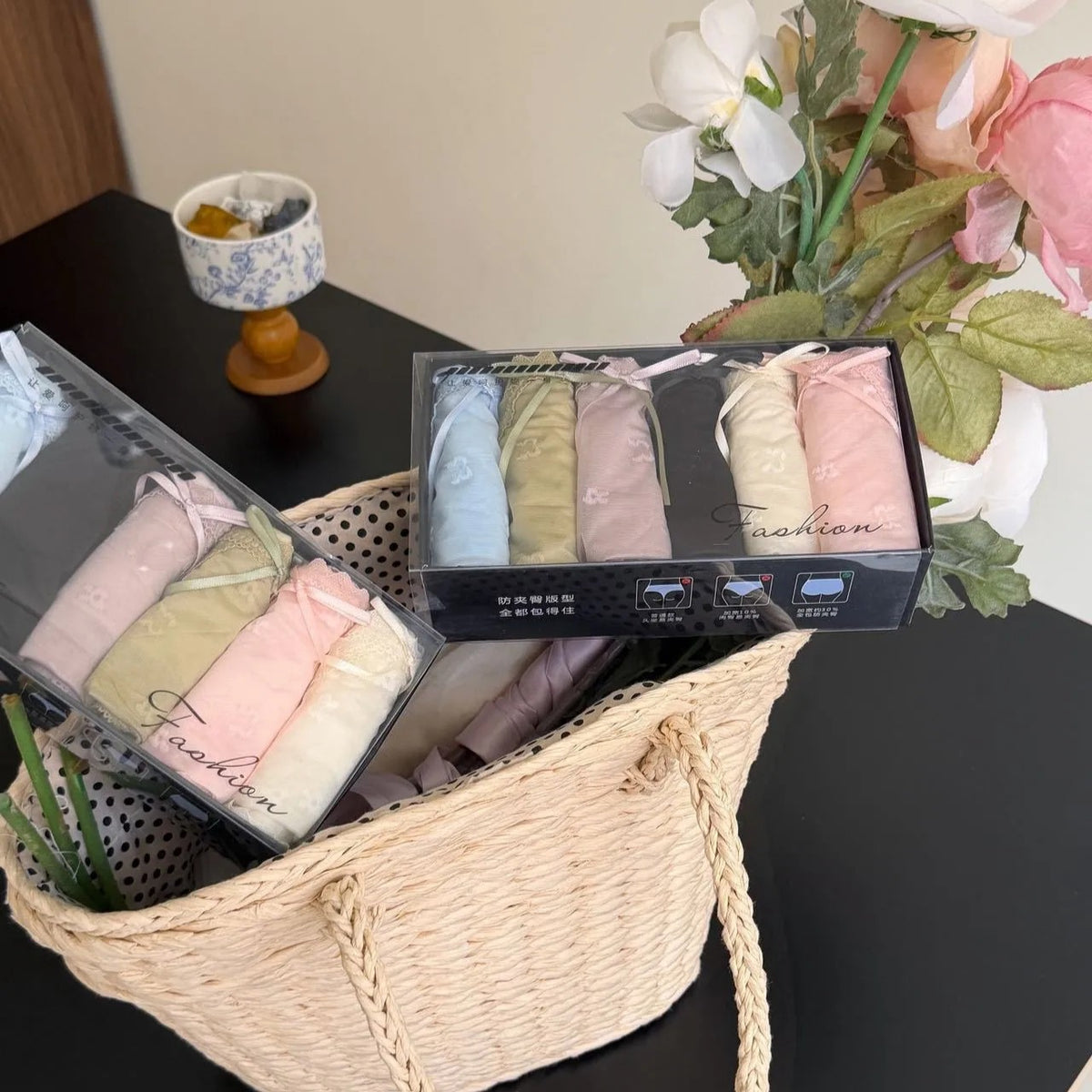 Lace Triangle Honey Butt Net Gauze Sensual Panty
