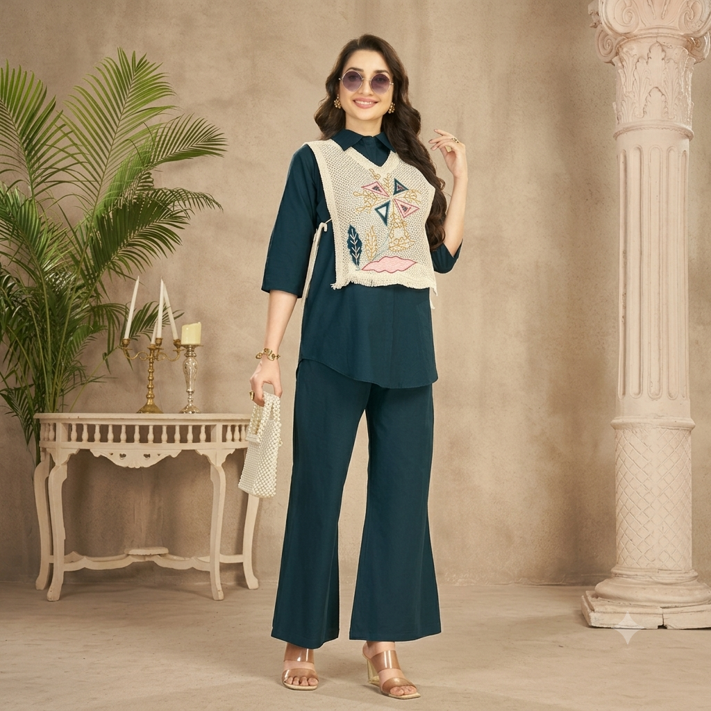 Women's Embroidered Co-Ord