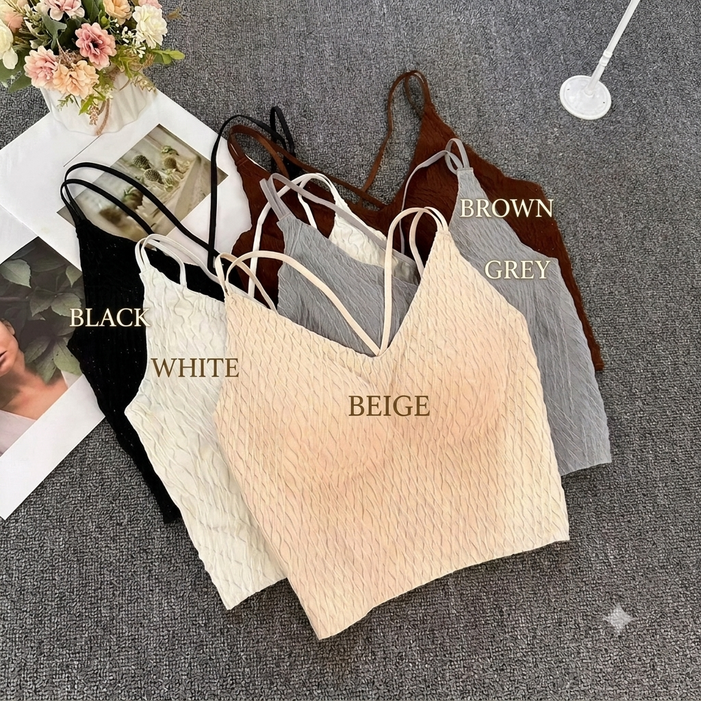 Women Textured Padded Cami Tops