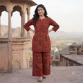 Printed Gajji Silk Kurti & Palazzo Co-ord Set