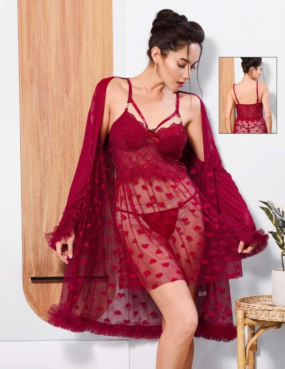 Luxe Heart Mesh Nightwear