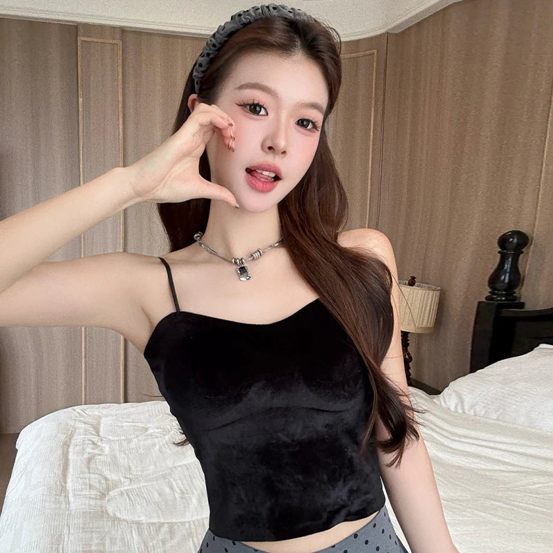 Gold Velvet Beautiful Adjustable Tops